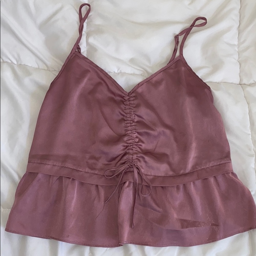 Pink satin Abercrombie & Fitch top
